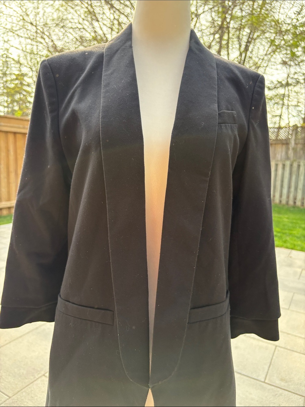 MICHAEL Michael Kors Black Open-Front Shawl Collar Blazer Jacket